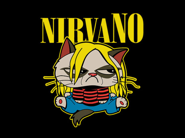 Nirvano cat T shirt vector artwork