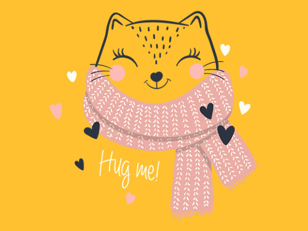 Cat hug me vector