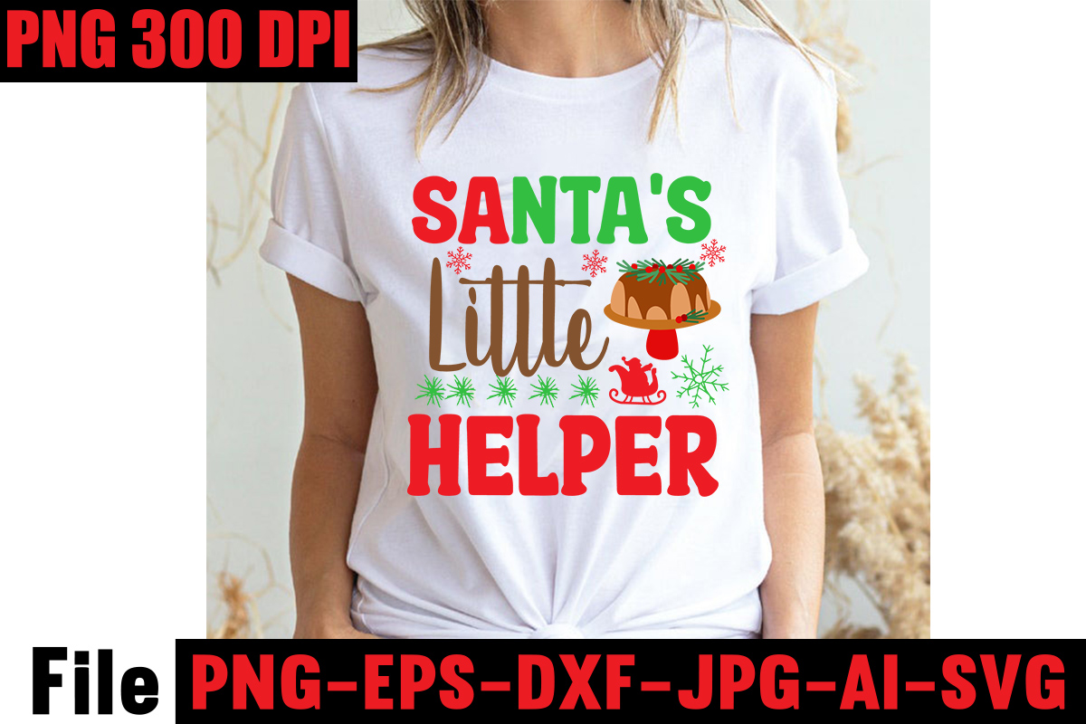 santa-s-little-helper-t-shirt-design-stressed-blessed-christmas