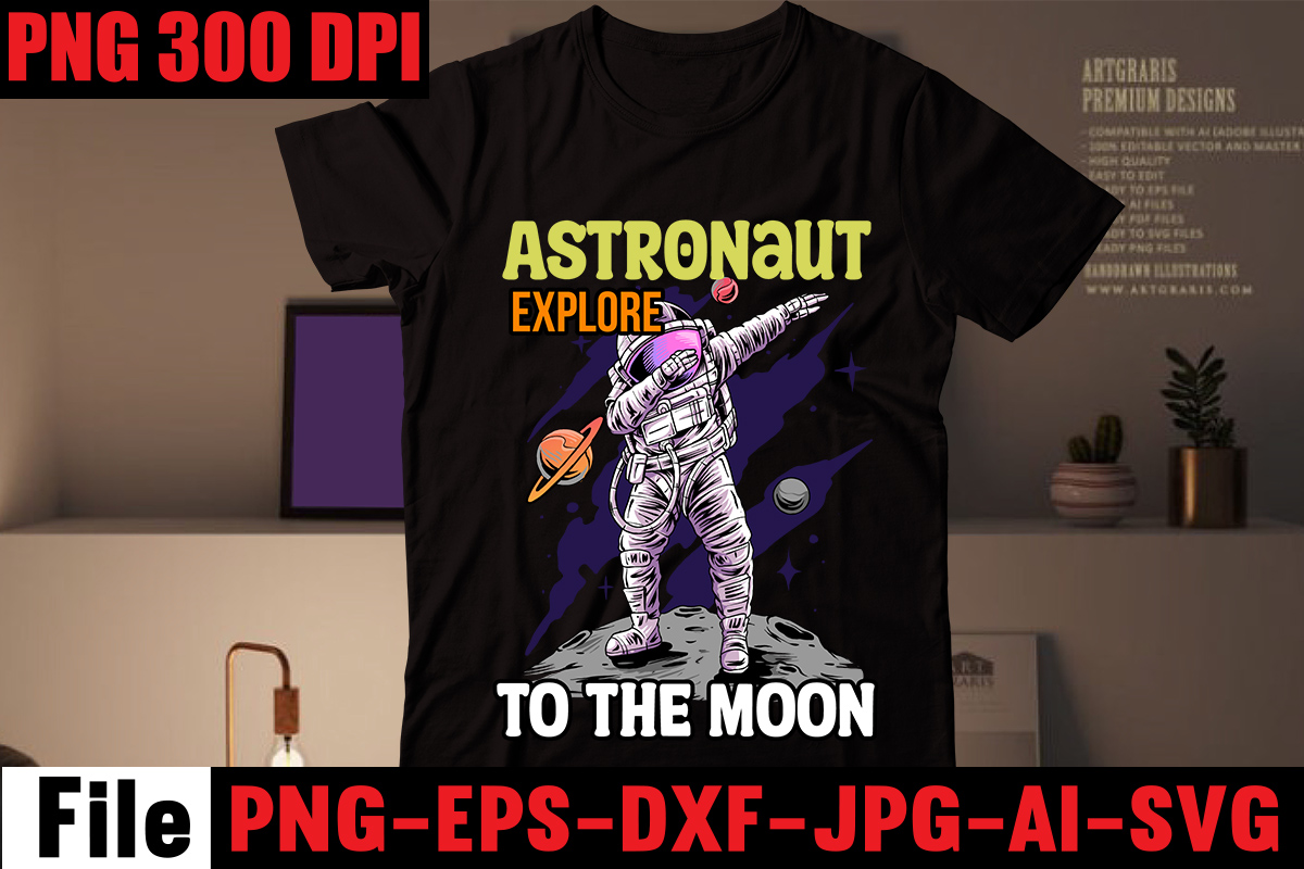 astronaut-explore-to-the-moon-t-shirt-design-astronaut-t-shirt-design