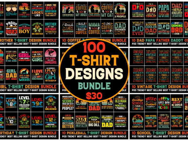 100 t-shirt design bundle 2