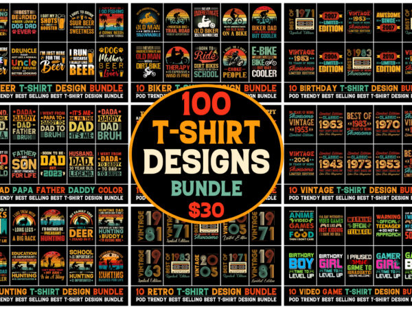 100 t-shirt design bundle 5