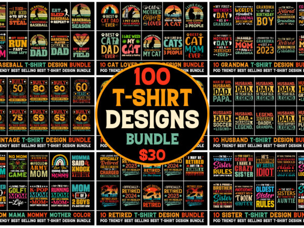 100 t-shirt design bundle 6