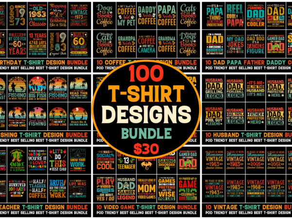 100 t-shirt design bundle 1