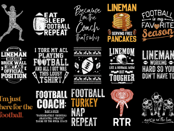 15 football shirt designs bundle for commercial use part 3, football t-shirt, football png file, football digital file, football gift, football download, football design
