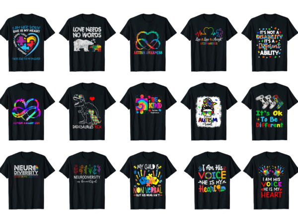 15 autism awareness shirt designs bundle for commercial use part 4, autism awareness t-shirt, autism awareness png file, autism awareness digital file, autism awareness gift, autism awareness download, autism awareness design