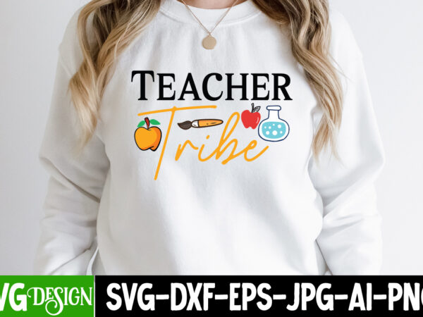 Teacher tribe t-shirt design, teacher tribe vector t-shirt design on sale, 1 teacher svg, 100 day shirts for teachers, 1st day of pre k svg, 1st day of school, 1st