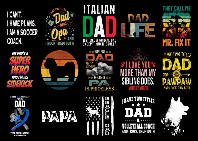 15 Dad Shirt Designs Bundle For Commercial Use Part 3, Dad T-shirt, Dad png file, Dad digital file, Dad gift, Dad download, Dad design