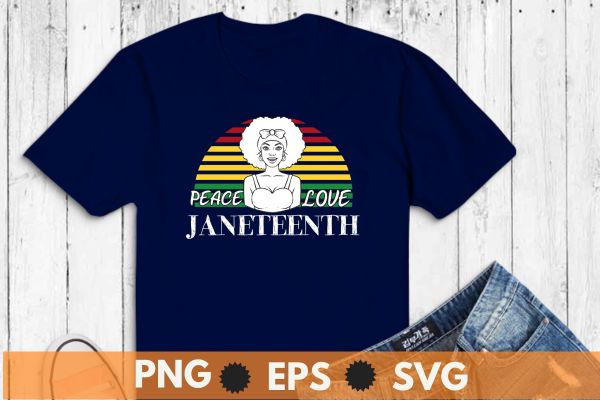 peace love Juneteenth flag afro tee shirt design vector,Juneteenth, African, American