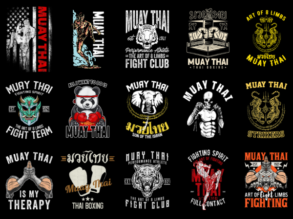 15 muay thai shirt designs bundle for commercial use part 3, muay thai t-shirt, muay thai png file, muay thai digital file, muay thai gift, muay thai download, muay thai design