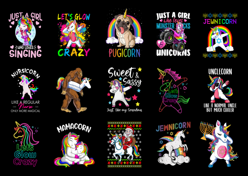 15 Unicorn Shirt Designs Bundle For Commercial Use Part 3, Unicorn T-shirt, Unicorn png file, Unicorn digital file, Unicorn gift, Unicorn download, Unicorn design