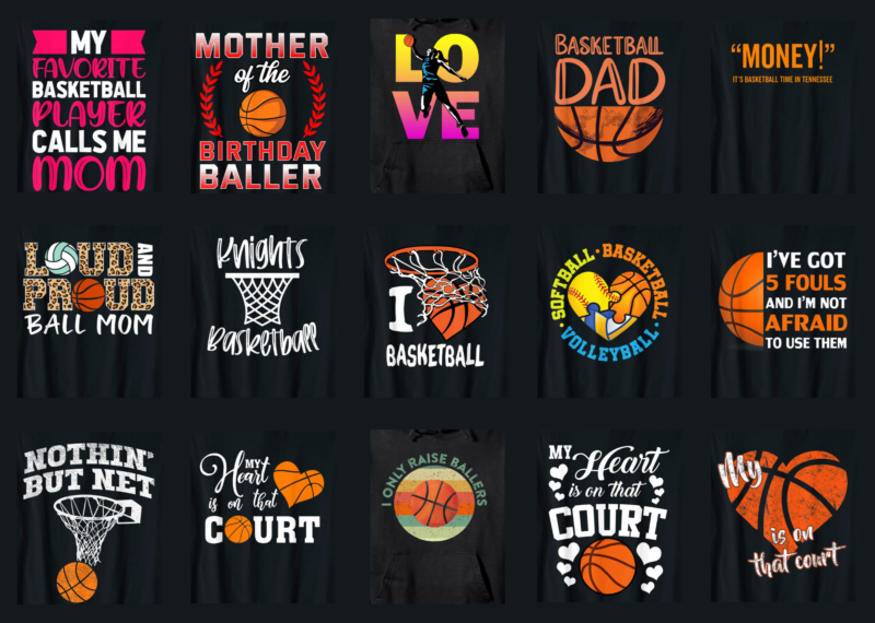 Basketball T Shirt designs, themes, templates and downloadable