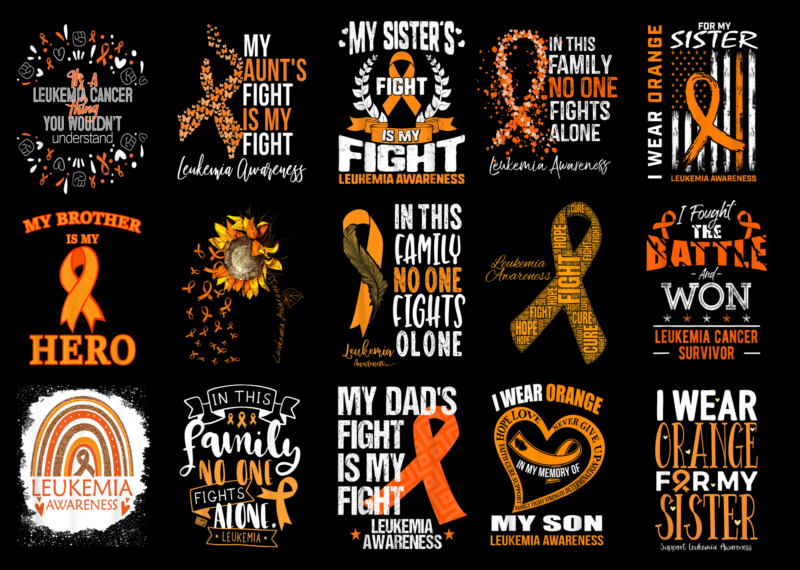 15 Leukemia Awareness Shirt Designs Bundle For Commercial Use Part 3 ...