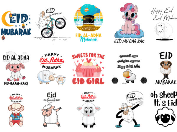 15 eid al-adha shirt designs bundle for commercial use part 2, eid al-adha t-shirt, eid al-adha png file, eid al-adha digital file, eid al-adha gift, eid al-adha download, eid al-adha design