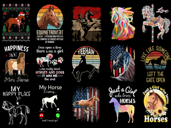 15 horse shirt designs bundle for commercial use part 4, horse t-shirt, horse png file, horse digital file, horse gift, horse download, horse design