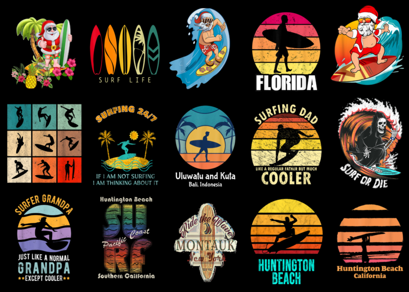 15 Surfing Shirt Designs Bundle For Commercial Use Part 3, Surfing T-shirt, Surfing png file, Surfing digital file, Surfing gift, Surfing download, Surfing design