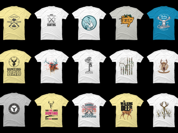 Hunting 50 Editable T-shirt Designs Bundle Part 2