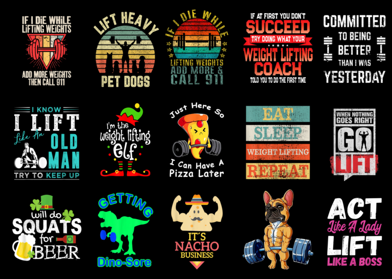 15 Weight Lifting Shirt Designs Bundle For Commercial Use Part 2, Weight Lifting T-shirt, Weight Lifting png file, Weight Lifting digital file, Weight Lifting gift, Weight Lifting download, Weight Lifting design