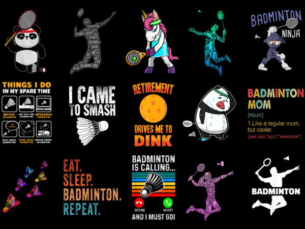 15 badminton shirt designs bundle for commercial use part 3, badminton t-shirt, badminton png file, badminton digital file, badminton gift, badminton download, badminton design