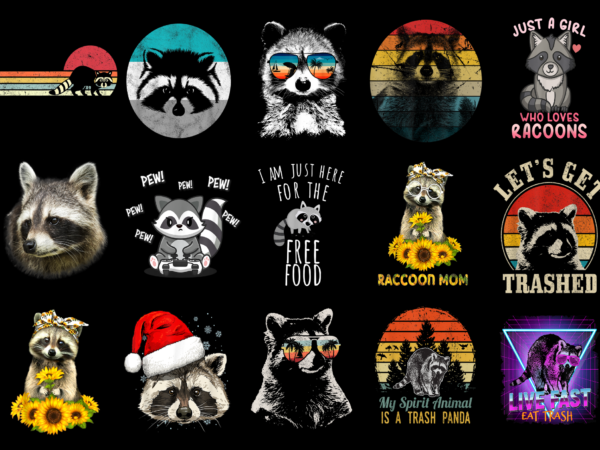 15 raccoon shirt designs bundle for commercial use part 4, raccoon t-shirt, raccoon png file, raccoon digital file, raccoon gift, raccoon download, raccoon design