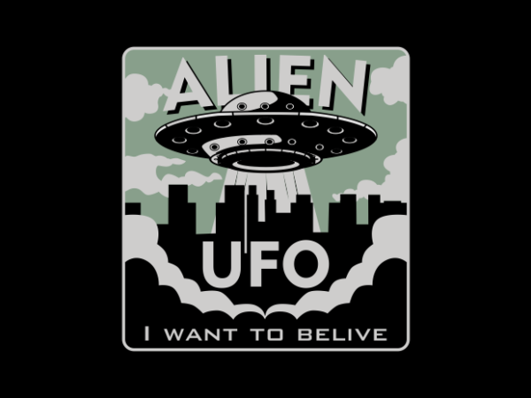 Alien vintage poster t shirt vector