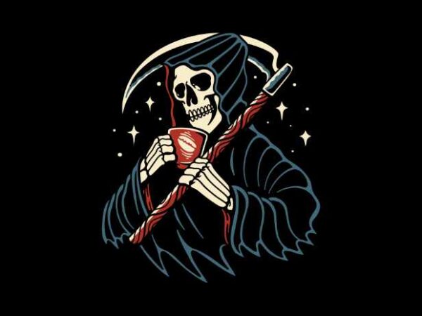 Death before decaf t shirt vector illustration