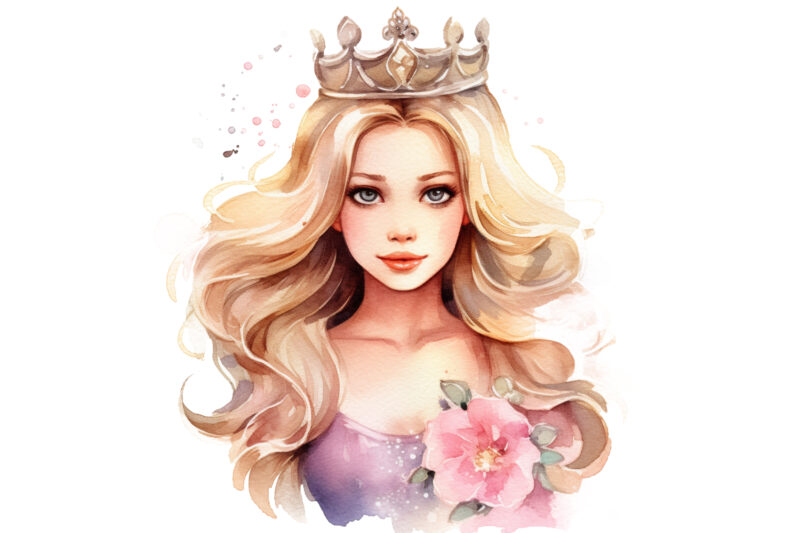 Beautiful Princess Watercolor Clipart