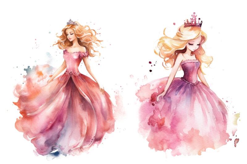 Beautiful Princess Watercolor Clipart