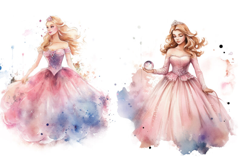 Beautiful Princess Watercolor Clipart