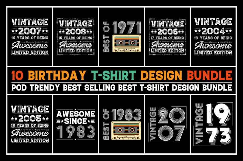 Birthday T-Shirt Design Bundle