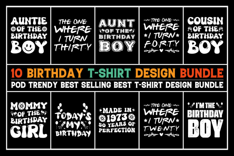 Birthday T-Shirt Design Bundle