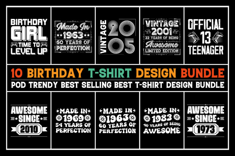 Birthday T-Shirt Design Bundle