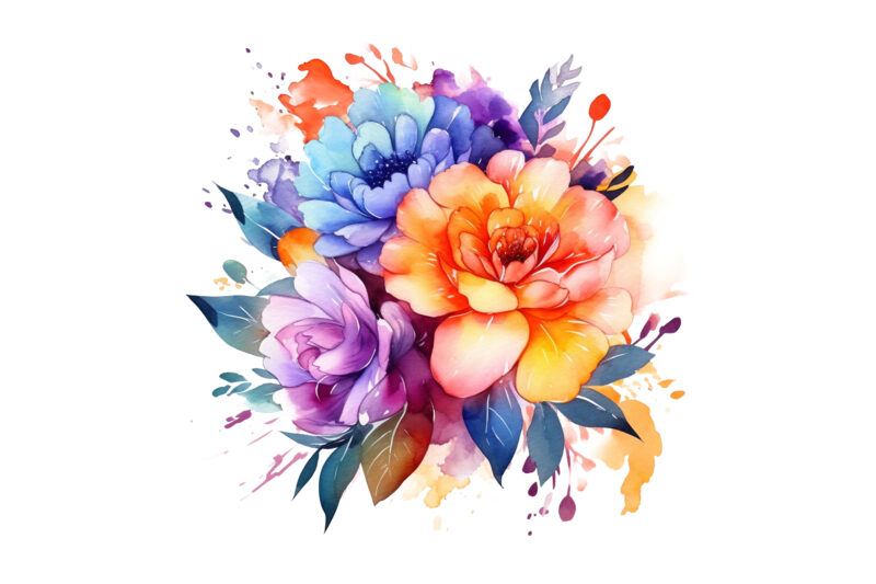Bright Watercolor Flower