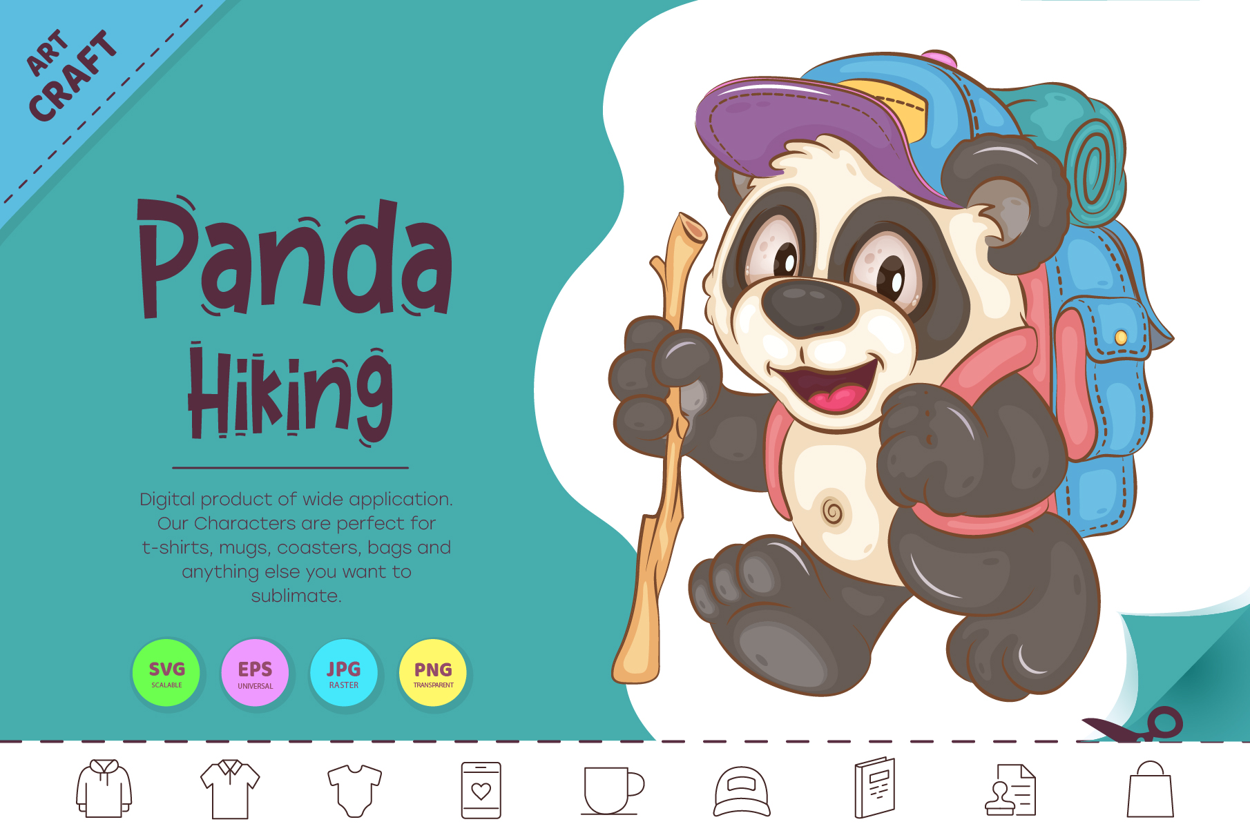 Quadro De Texto Com Desenho De Panda Vetor EPS [download] - Designi