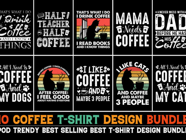 Coffee t-shirt design bundle