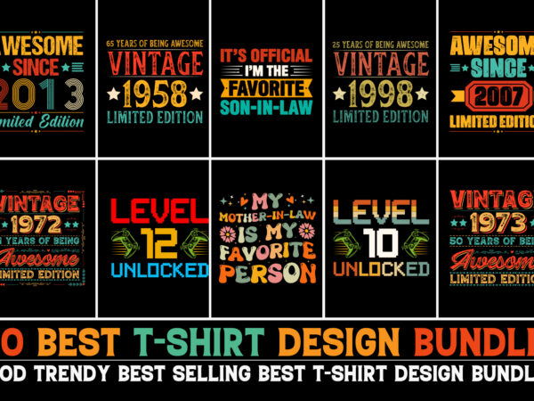 Colorful t-shirt design bundle