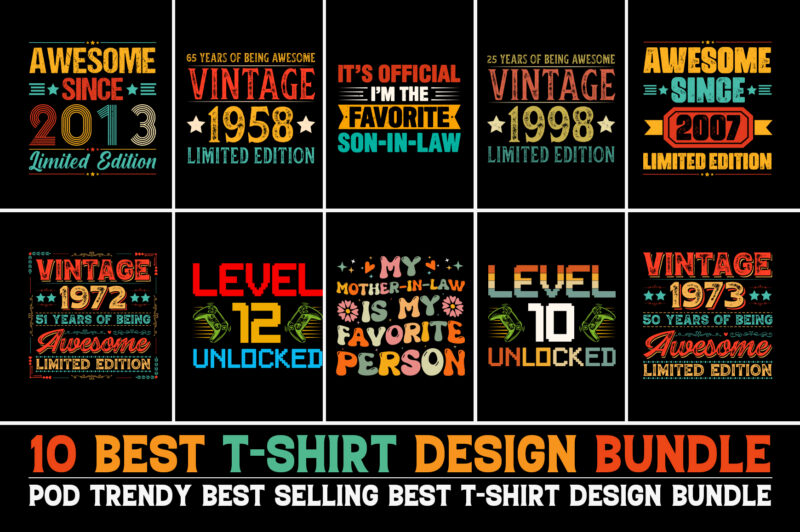 Colorful T-Shirt Design Bundle