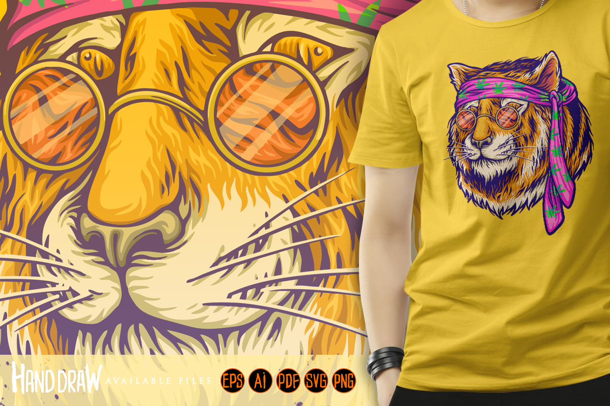 Tiger SVG File - Shirt - Panda - Hand Drawn SVG