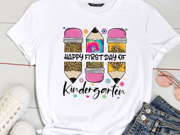 First day kindergarten teacher leopard pencil back to school pc t shirt graphic design