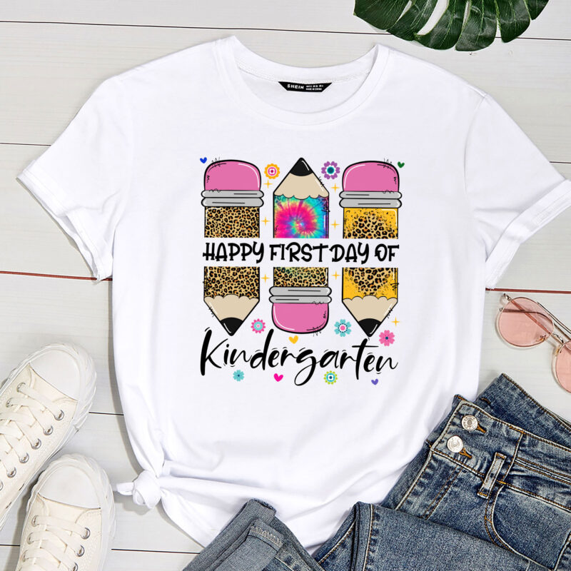 First Day Kindergarten Teacher Leopard Pencil Back to School PC