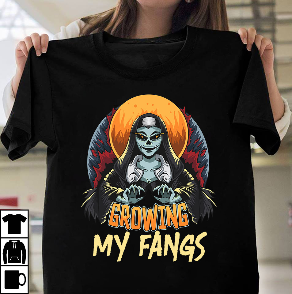 Growing My Fangs T-shirt Design,halloween spirit,halloween,near,me ...