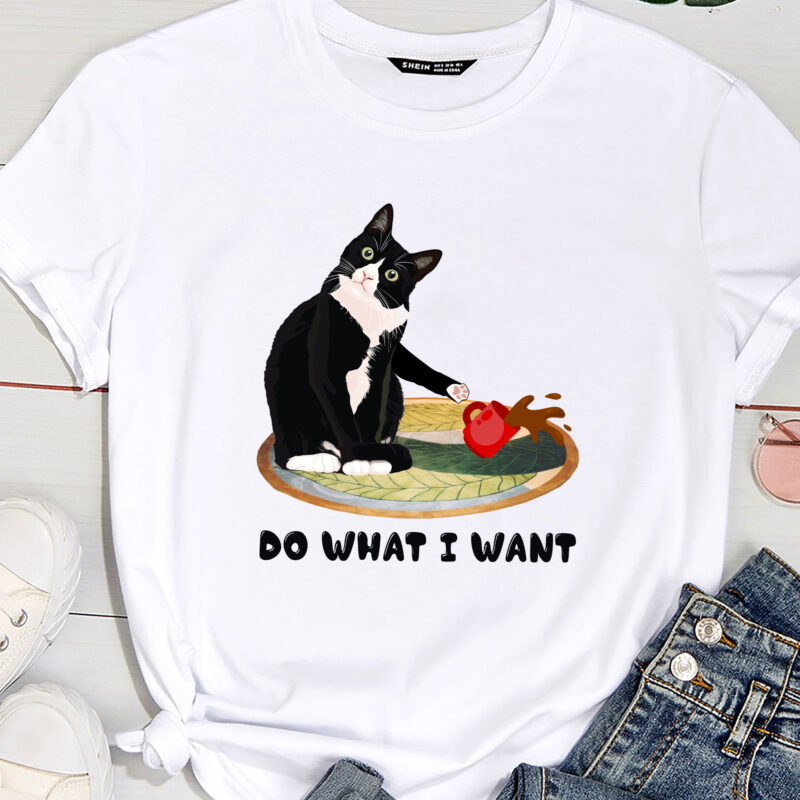 Funny Black Cat I Do What I Want Cat Lover Gifts PC