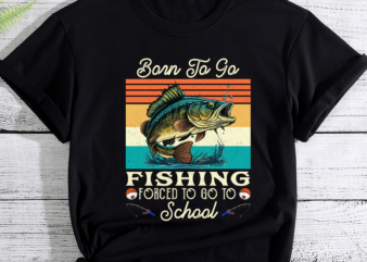 Funny Born To Go Fishing Bass Fish Fisherman Boys Kids PC