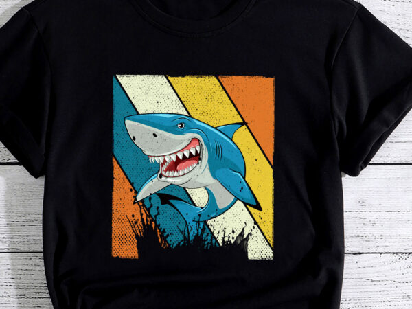 Funny vintage shark with sunglass summer for shark lovers t shirt graphic design