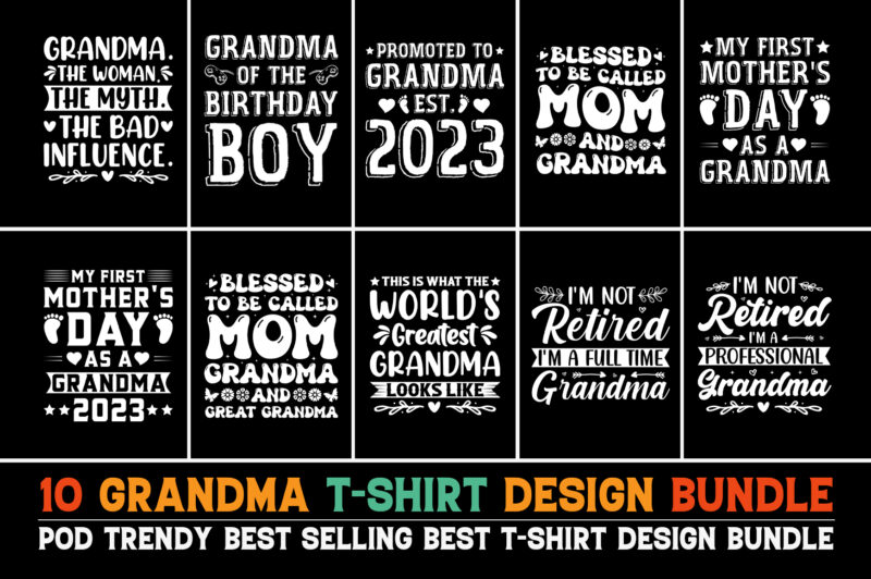 Grandma T-Shirt Design Bundle