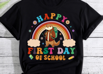 Groovy Happy First Day Of School Cute Otter Rainbow PC