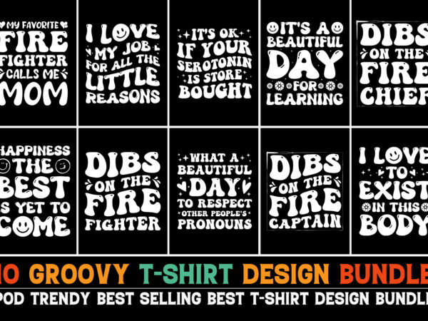 Groovy t-shirt design bundle