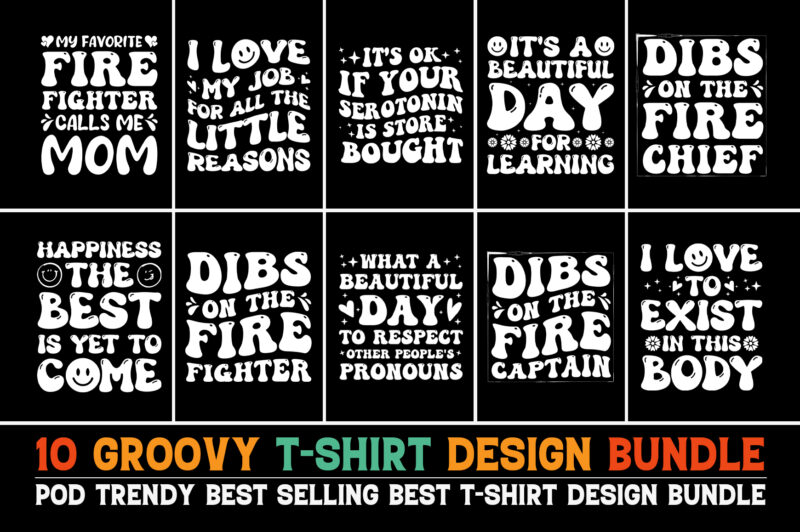 Groovy T-Shirt Design Bundle