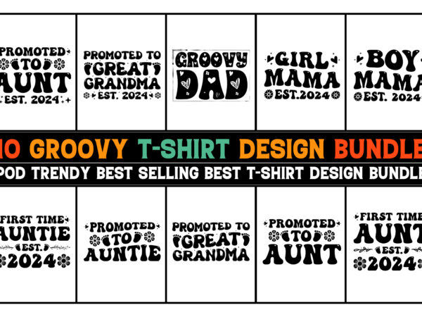 Groovy t-shirt design bundle