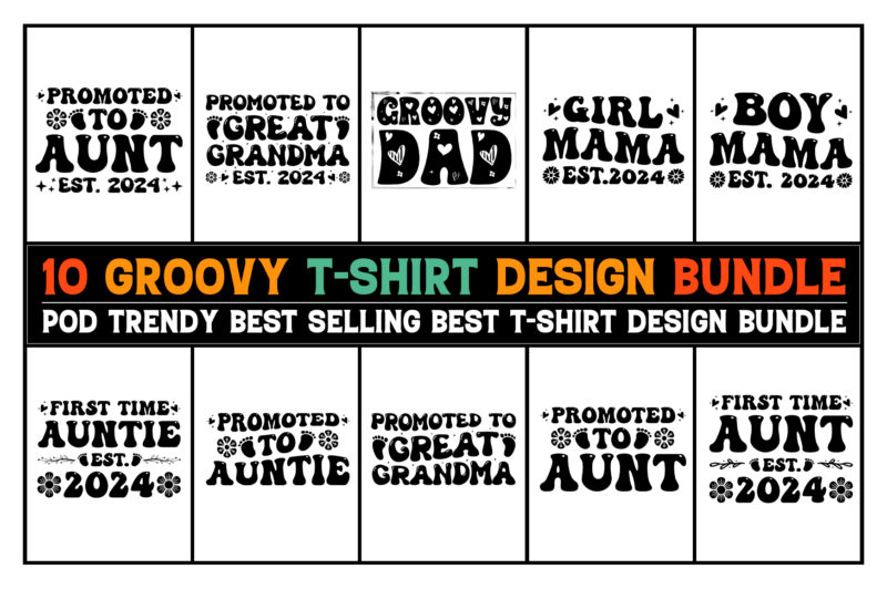 Groovy T-Shirt Design Bundle